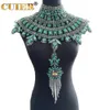 Gargantillas Cuier Super Gorgeous Glass Strass Collar Crystal SS28 Drag Queen Joyería enorme para hombres Mujeres Borla Colgante Cadena de cuerpo Tops 230927