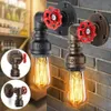 Wall Lamps E27 Vintage Water Pipe Lamp Faucet Shape Steam Punk Loft Industrial Iron Rust Retro Home Bar Decor Lighting Fixture293S