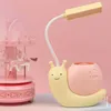 Table Lamps Snail Shape USB Charging Student Learning Eye Protection Lamp Pen Holder Girls Bedroom Decoration Decorative Gift