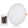 Lampada da pannello LED RGB bianca con telecomando 6w/9w/18w/24W Faretto da incasso a soffitto a LED ultra sottile Lampada da pannello in acrilico12 LL