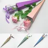 Cadeaupapier Enkele Bloem Roos Doos PVC Driehoekig Boeket Inpakpapier Plastic Zakken Dozen Koffers Voor Bloemen Geschenken Verpakking208z