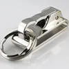 Keychains 1pcs Spring Buckle Clip On Belt Double Loops Silver Keychain Key Chain Ring KeyfobKeychains Fier22281c