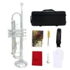 Slade B-platta trumpetfärg Trumpet mässingsinstrument rör kropp för nybörjare att spela mässingsinstrument trumpet professionellt silver pläterad med fodral