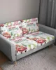 Chair Covers Christmas Poinsettia Vintage Stamp Truck Seat Cushion Cover Sofa Protector Stretch Washable Removable Slipcovers