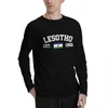 Magliette da uomo in cotone con bandiera del Lesotho con EST. Anno manica lunga Autunno Uomo Donna Abbigliamento unisex T-shirt LS Top T-shirt