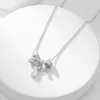 Luxury Jewerlry Sterling Silver Necklace for Women Crystal Knot Pendant Charm