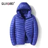 Men's Down Parkas Top Quality Men's Lightweight Water-Resistant Packable Hooded Puffer Jacket 2022 Men Business Casual Spring and Autum Coat YQ230927
