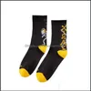 Pièces de chaussures Accessoires Chaussettes Coton Harajuku Skateboard Sockings Mode Squelette Noir Mythologie Grecque Monstres Hiphop Sport Star Dhu3G