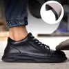Chaussures habillées en cuir sécurité hommes acier orteil anti-écrasement anti-crevaison travail imperméable anti-échaudage industriel 230926