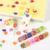 Nail Art Kits 4 Sets Kawaii Fruit Charms Kompletter Satz Scheibendekoration Flaky Clay 3D Design DIY Maniküre Zubehör Nägel Zubehör 230927