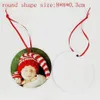 Sublimation Christmas Ornaments MDF Blank Round Square Snow Shape Decorations MDF Hot Transfer Printing Blank Coaster Multi-styles