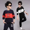 Clothing Sets Kids Jogger Set Baby Boys Workout Letter HoodieElastic Sweatpant Sets Full Zip Hooded Child Tracksuit 4-12 Years 230927