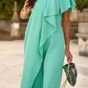 Kvinnor Jumpsuits Rompers Elegant One Shoulder Ruffles Jumpsuit Kvinnor Solid Casual ärmlös Loose Rompers Summer Office Lady Lady Streetwear Overalls L23092