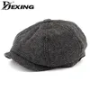 Bérets octogonaux de grande taille pour hommes et femmes, casquette Gatsby en Tweed, Sboy, béret Peaky Blinders, chapeau plat de printemps pour femmes, Hats1236R