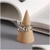 Andere Reine 925 Sterling Silber Offene Ringe Für Frauen Neue Einfache Mtilayer Drei Perlen Statement Ring Edlen Schmuck Schmuck Halsketten Pendan DHSFG