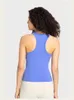 Lu-1126 vrouwen hoog elastisch naakt sportvest fitness yoga slijtage topkleurige kleur slank yoga vest