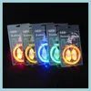 Shoe Parts Accessories Led Light Lace Flashing Fiber Optic Shoelaces Luminous Shoes Laces Fashion 3Rd Generation Blister Box For P Dhbkl