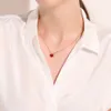 Halskette Van-Clef Arpes Designer Luxusmode Damen S925 Sterling Silber Herzförmige Achat Halskette Kleines rotes Herz Roter Achat Anhänger Ornament