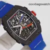 Richardmill Wristwatches Richardmill RM6702 Blue Mens Watch NTPT Carbon Fiber Titanium Metal Dial Automatic Machinery World Famous Watch Luxury Watch Set RM6 HB2E