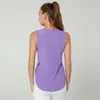 LU-1283 Women Sports Vest O neck Sleeveless Side Open Breathable Quick Dry Yoga Shirt Running Training Loose Fitness Clothes Sports Tank top