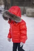 Kids boys girls down coat winter children's clothing big real nature fur thicken outerwear jacket parka warm clothes