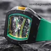 Richardmill Wristwatches Richardmill Men's Manual Mechanical 5023x427mm Men's Watch RM61-01 Green Track Black Ceramic Grade 5 Titanium Spline Screw HBK8