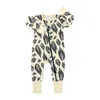 Rompers Spring Long Sleeve Animals Print Baby Boys Girls Rompers Cotton Jumpsuits Kids Clothes Climb Suits Suttont Zipper Nightclothes 230926