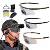 Utomhus Eyewear Tactical Goggles Outdoor Sports Climbing Fishing Safety Glasögon CS Game Militärutrustning 3 Lens Set Protection Eyewear 230927