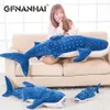 Плюшевые куклы 1 шт. 56 см мультфильм моделирование синяя акула плюшевые игрушки мягкие креативные животные куклы-киты подушка для детей на день рождения gif 230927