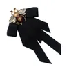Броши, галстук-бабочка, женская брошь, булавка, предварительно завязанная на шее, ретро, аксессуары для одежды в виде пчелы, аксессуары для одежды, черные костюмы