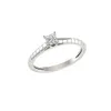 Nexot Jewel Princess Cut Natural Diamond Si- H/I Solitaire Diamond Ring 14K White Gold Wedding Rings for Women Jewelry