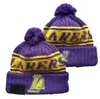 Los Angeles Vailies Lakers Beanie North American Basketball Team Patch Patch Winter Wool Sport Knit Hat Caps A20