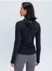 LUwomen-939 Neue Sport-Kapuzenjacke für Damen, schmale Passform, Reißverschluss, Stretch-Jacke, Fitness, Laufen, Yoga