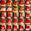 Décorations de chapeau de Noël rouge en tissu pour enfants et adultes, arbre de Père Noël, bonhomme de neige, bonne année, accessoires de fête, fournitures pour enfants, bonnet de cheveux, cadeau, ornement festif