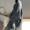 Kvinnors stickor Kvinnor Löst montering Jacka Stylsk Twist Texture Sweater Coat Warm Open Front Cardigan för Autumn/Winter Streetwear