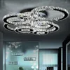 Lustres modernos luminária de iluminação interior aço inoxidável lâmpadas teto cristal para sala estar quarto anel diamante led lustres lampa321l