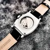 Наручные часы AOKULASIC Автоматические часы Мужские лучшие бренды с полым резным турбийоном Механические часы Мужские водонепроницаемые Роскошные овальные часы с фазой Луны