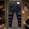 Men's Jeans Hommes tendance mince couleur unie jean été mâle vêtements à la mode simplicité poches épissé décontracté droit Denim pantalon L230927