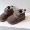 Stiefel 2022 Winter Neue Kinder Schuhe Aus Echtem Leder Jungen Schnee Stiefel Verdickt Plüsch Warme Gummi Sohle Mode Mädchen Stiefel Q230926