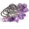 Colares de pingente chaveiro ametista lavanda cristal chakra com gema brasileira forma irregular