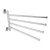 Bathroom Shelves Stainless Steel 4 Swivel Towel Bars Hanger Bathrobe Towel Rack Bar Rail Hanger Towel Holder 4 Bars Bathroom Rack Wall Mounted 230927