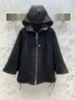 Women's Cape Designer Autumn/winter Blogger Double-sided Woolen Hooded Zippered Cape Jacket EB2I