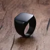 Neue Einfache Stil Quadrat Große Breite Signet Herren Ring Titan Stahl Finger Multi farben Männer Schmuck Schnelle 244F