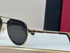 montature per occhiali da sole firmate di lusso per uomo, uomo, donna, occhiali da sole in metallo, design pilota di alta qualità, lenti protettive UV400, lente grigio scuro oro, fornito con custodia originale