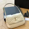 Designer Woman Shoulder Bag Flip Black and Cream Fashion Classic Soft Leather Quilting Vintage White Ladies Tote Bags Handbags