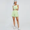 Running LU-1195 Fitness Set Shorts Womens anti-slip tennis culottes Quick-drying high-waisted Yoga shorts Bra