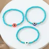 Turkish Blue Evil Eye turquoise bead Bracelet For Women Men Handmade Lucky Eye Elastic Rope Bracelets Jewelry