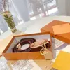 2022 Popularity style printing With metal Dog Collars Leashes Large size comes withs box Brown Handmade leather Designer Dogs Supp283U