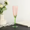 Şarap Gözlükleri Vintage Petal Pembe Şampanya Kupası Premium Kristal Cam Ev Ev Dekorasyon Partisi İçme Eşyası