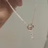 Großhandel Vintage Jewel Wasserdicht 925 Silber Rose Gold Plissee Rose Typ Moissanit Intarsien Elegante Anhänger Halskette